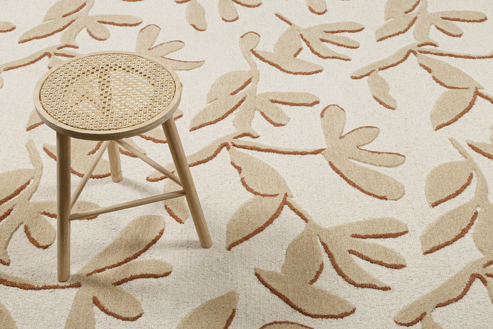 Kurzflor Teppich aus Schurwolle Beige Multi "Summers Peak" WECONhome
