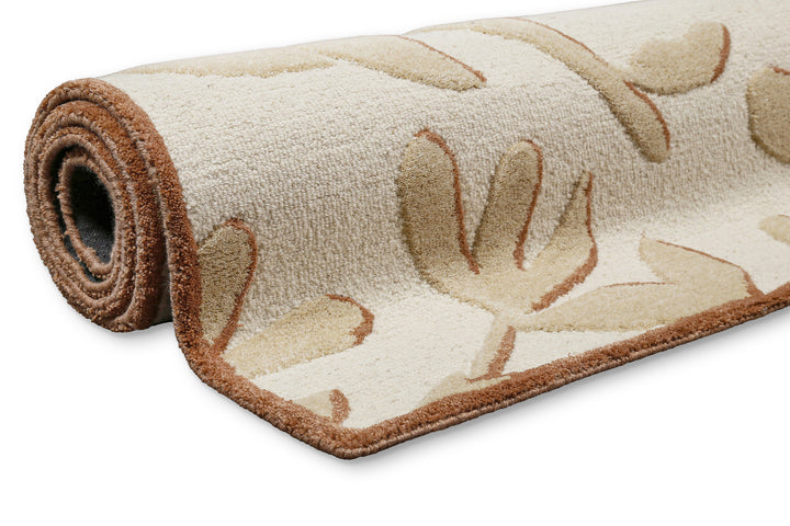 Kurzflor Teppich aus Schurwolle Beige Multi "Summers Peak" WECONhome