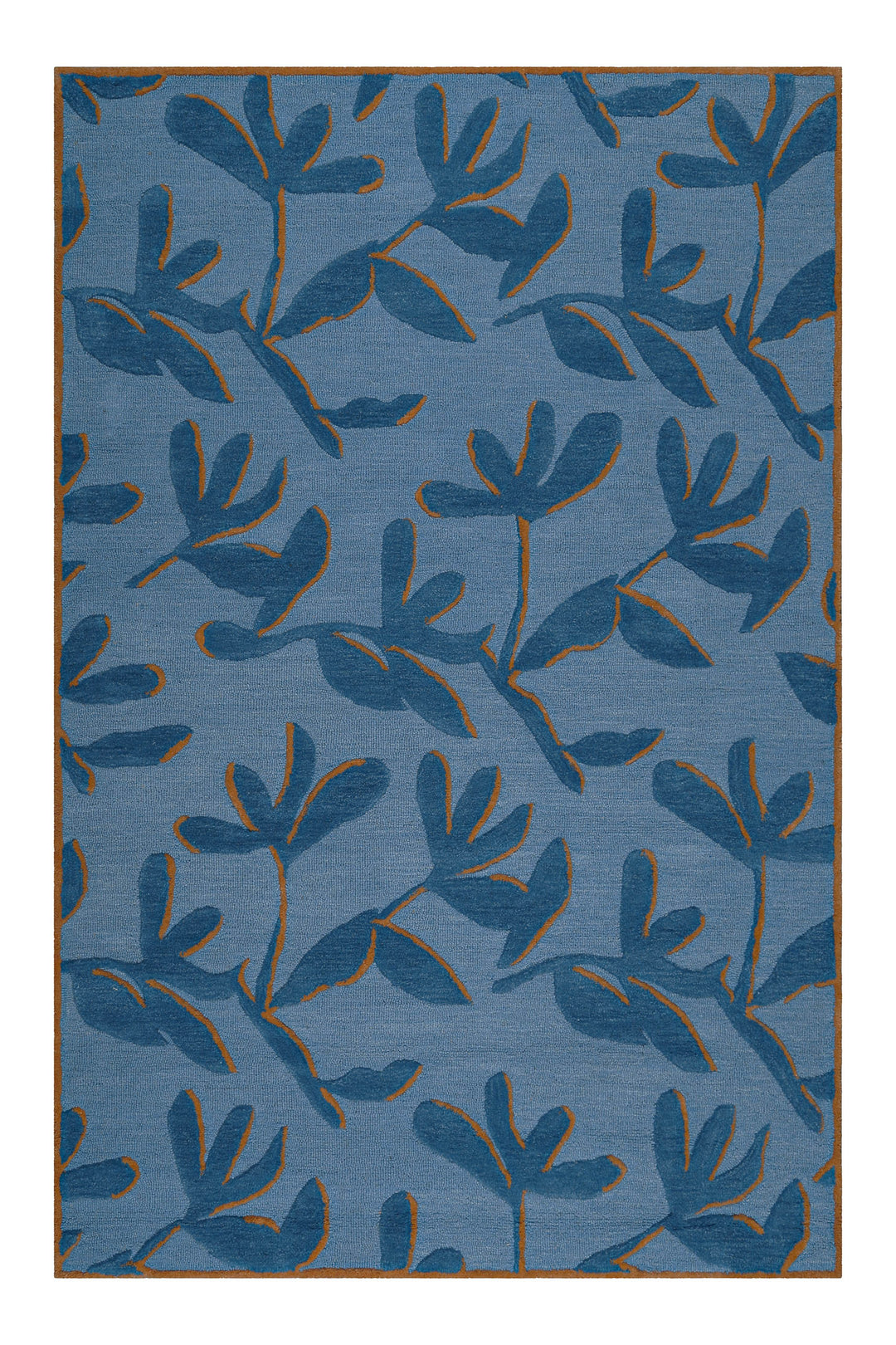 Kurzflor Teppich aus Schurwolle Blau Multi "Summers Peak" WECONhome