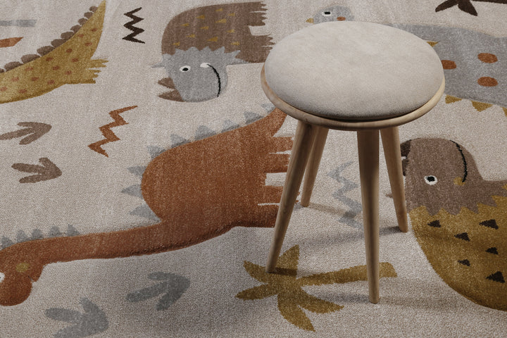 T-Rex & Friends Teppich sand beige meliert Kurzflor rechteckig