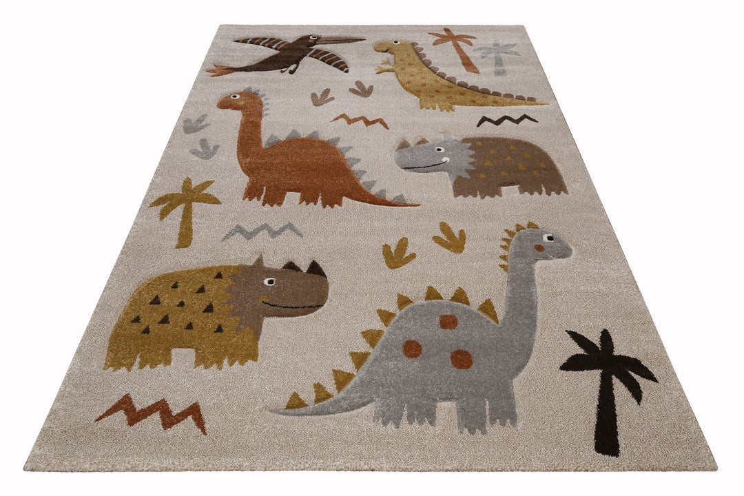 T-Rex & Friends Teppich sand beige meliert Kurzflor rechteckig