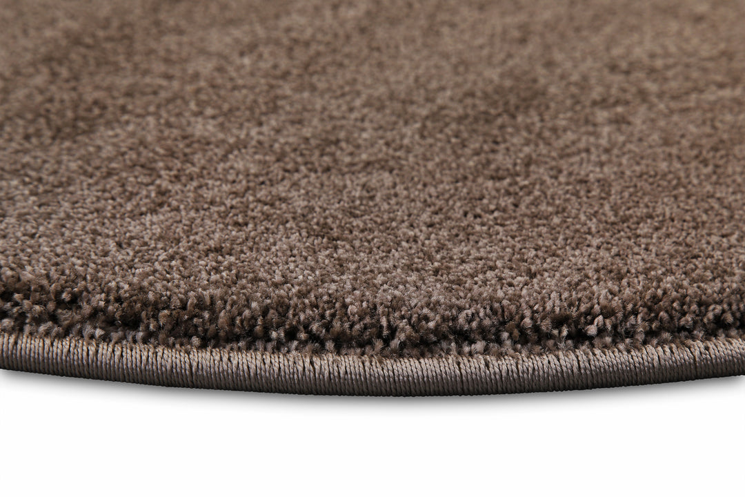 Topas Teppich braun Kurzflor rund