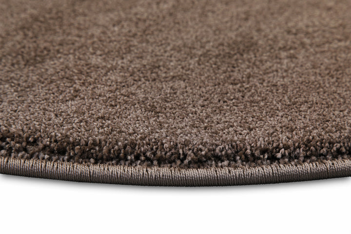 Topas Teppich braun Kurzflor rund