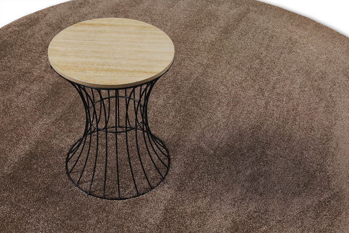 Topas Teppich braun Kurzflor rund