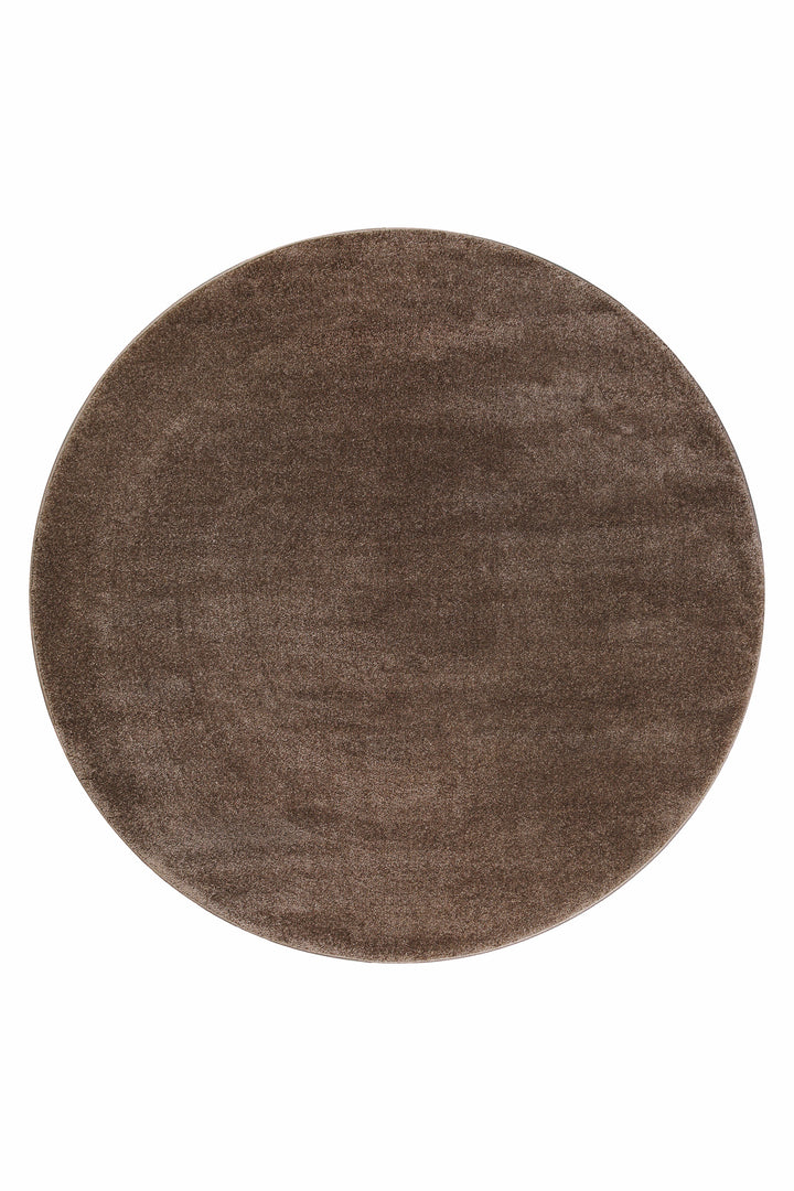 Topas Teppich braun Kurzflor rund
