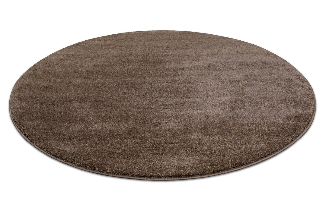 Topas Teppich braun Kurzflor rund