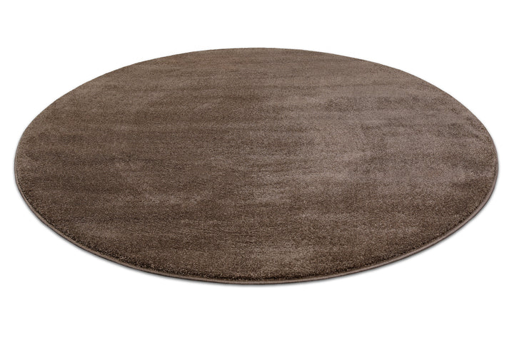 Topas Teppich braun Kurzflor rund