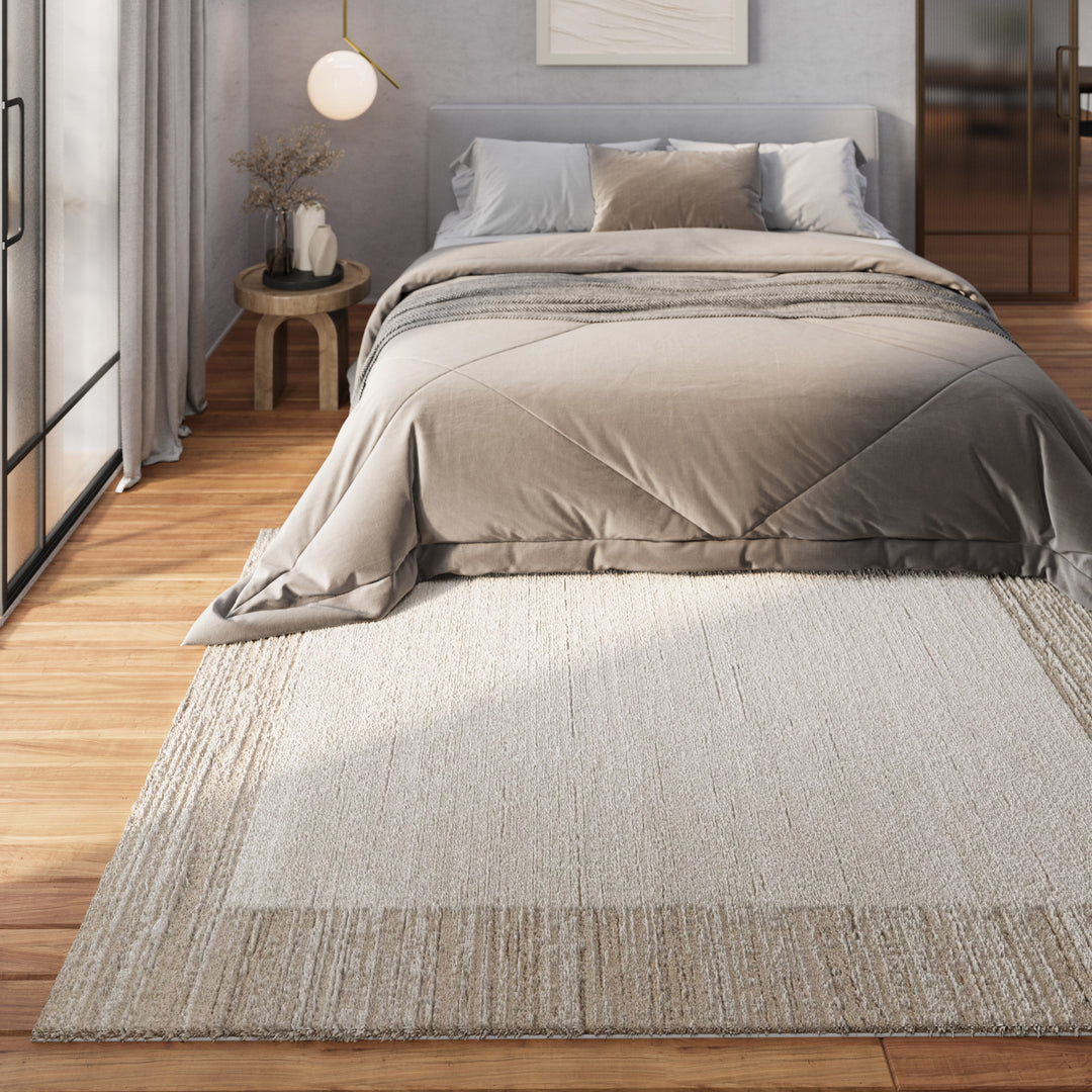 Thorben Teppich creme beige Kurzflor rechteckig