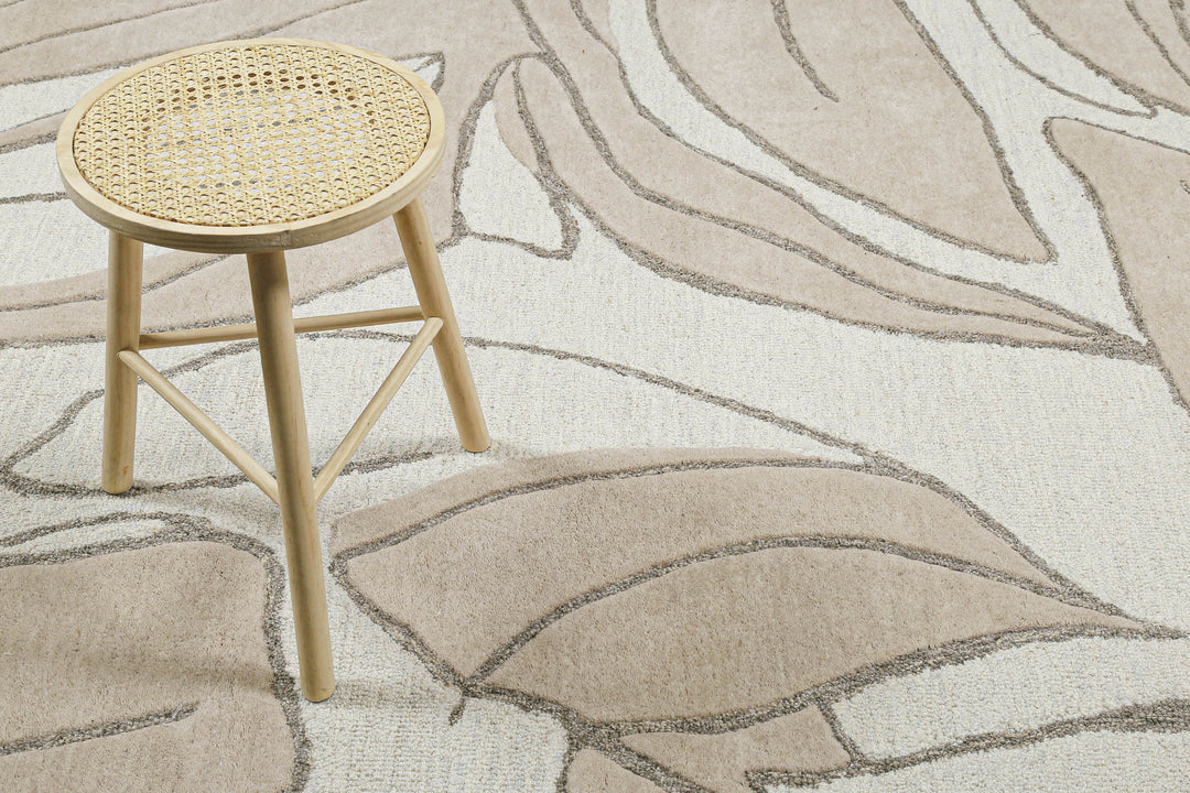 Tunia Teppich beige Kurzflor rechteckig