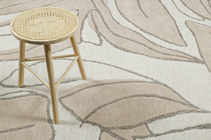 Tunia Teppich beige Kurzflor rechteckig