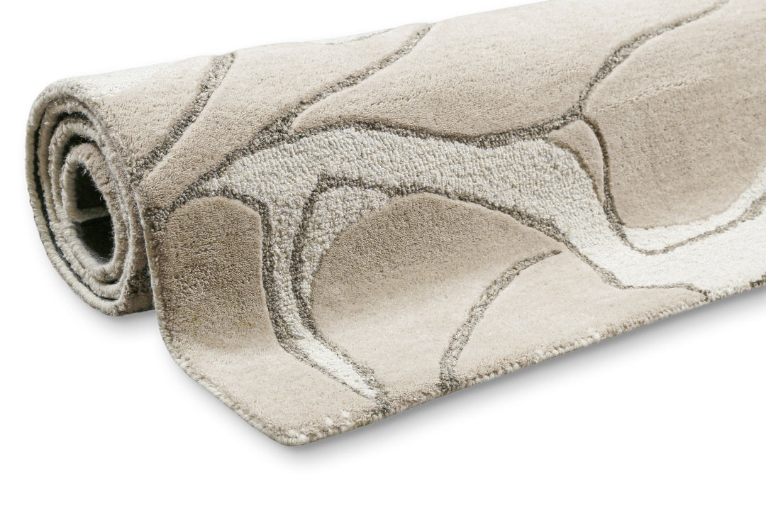 Tunia Teppich beige Kurzflor rechteckig