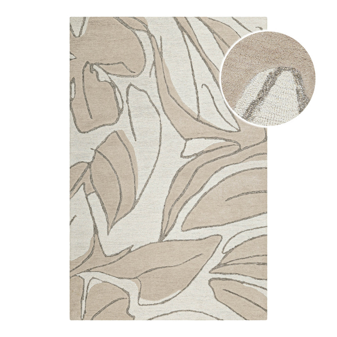 Tunia Teppich beige Kurzflor rechteckig