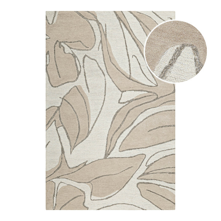 Tunia Teppich beige Kurzflor rechteckig