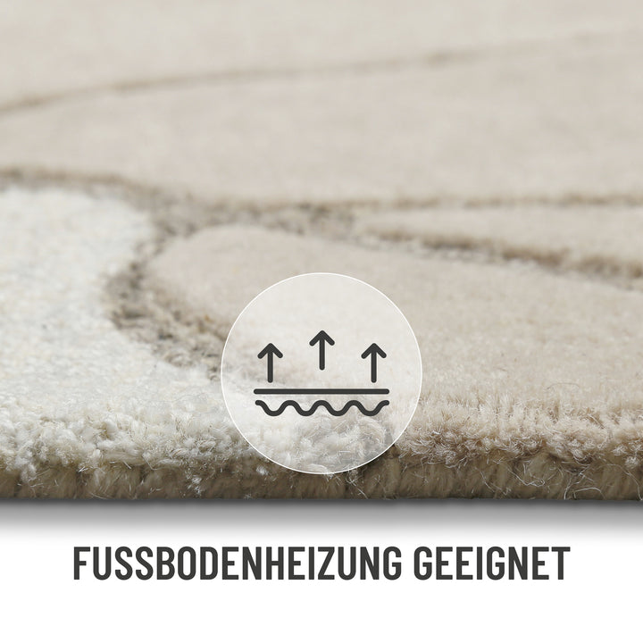 Tunia Teppich beige Kurzflor rechteckig