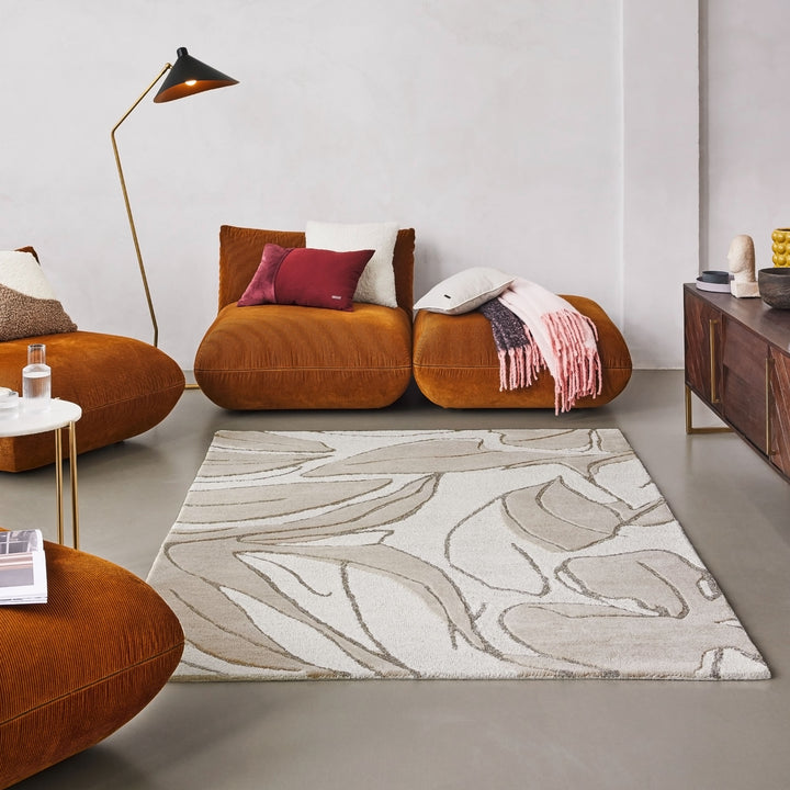 Tunia Teppich beige Kurzflor rechteckig