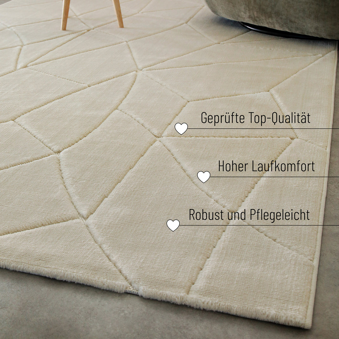 Unplugged Teppich sand beige Kurzflor rechteckig