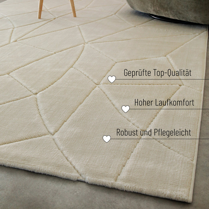 Unplugged Teppich sand beige Kurzflor rechteckig