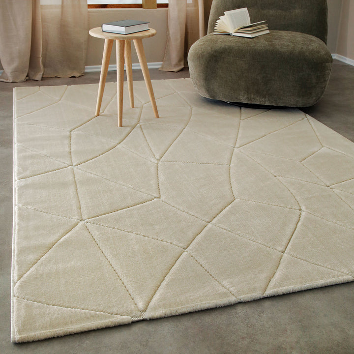 Unplugged Teppich sand beige Kurzflor rechteckig