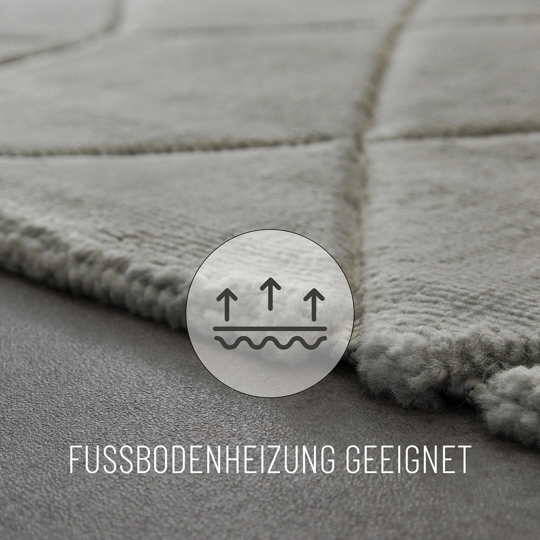 Unplugged Teppich grau Kurzflor rechteckig