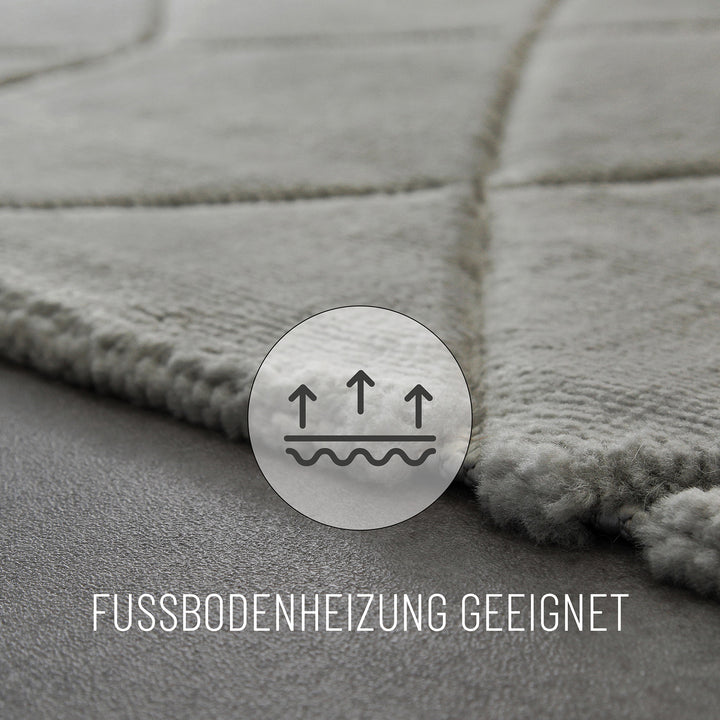 Unplugged Teppich grau Kurzflor rechteckig