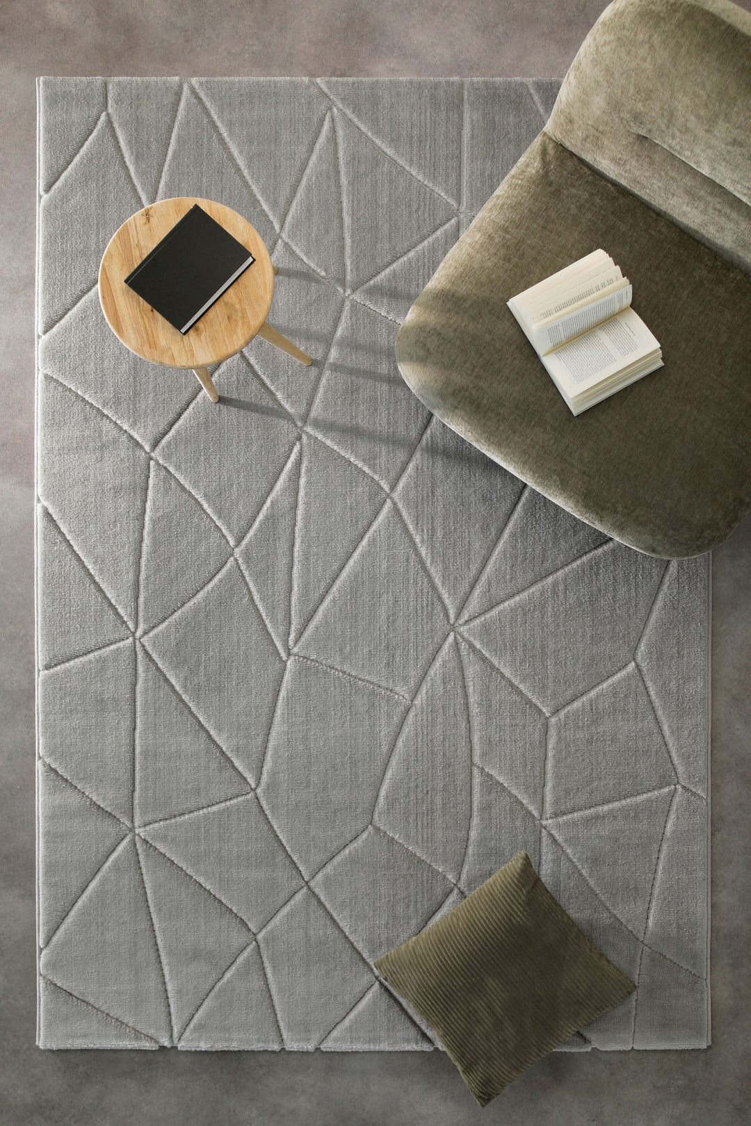 Unplugged Teppich grau Kurzflor rechteckig