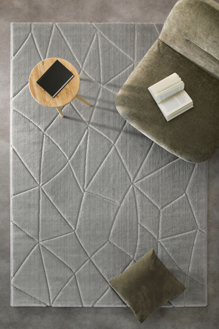 Unplugged Teppich grau Kurzflor rechteckig