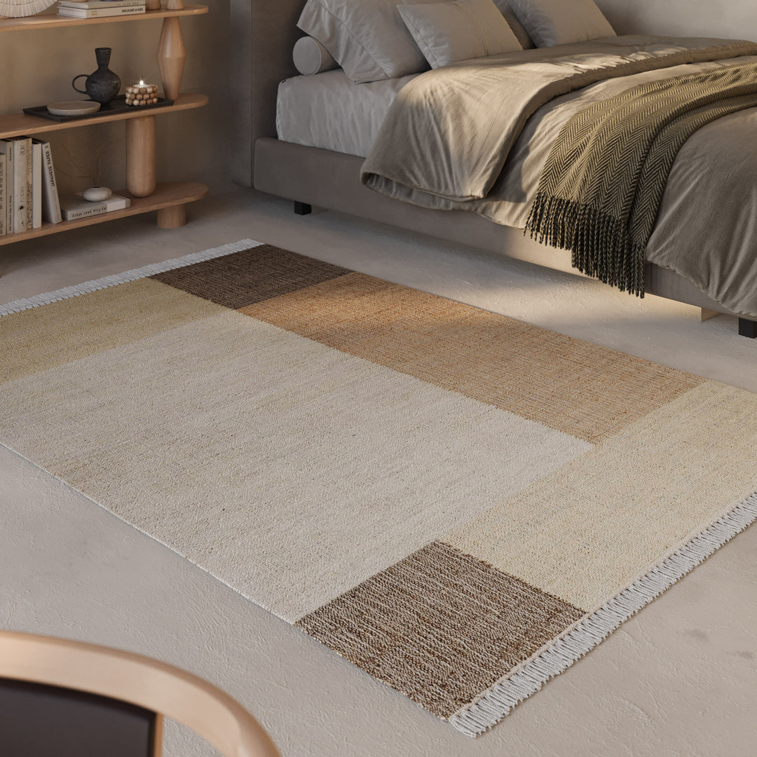 Valentin Teppich creme beige Kurzflor rechteckig