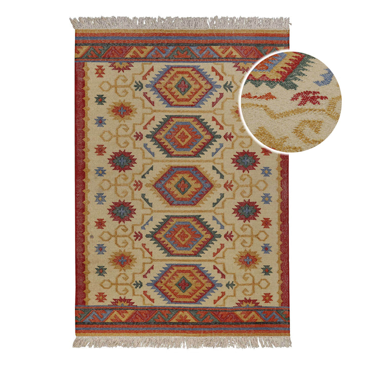 Valere Teppich beige Kurzflor rechteckig