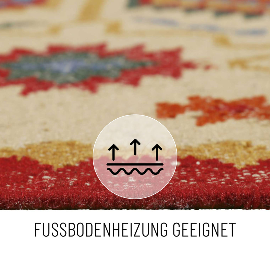 Valere Teppich beige Kurzflor rechteckig