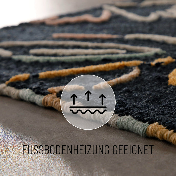 Kurzflorteppich Anthrazit aus Schurwolle "Vee" WECONhome