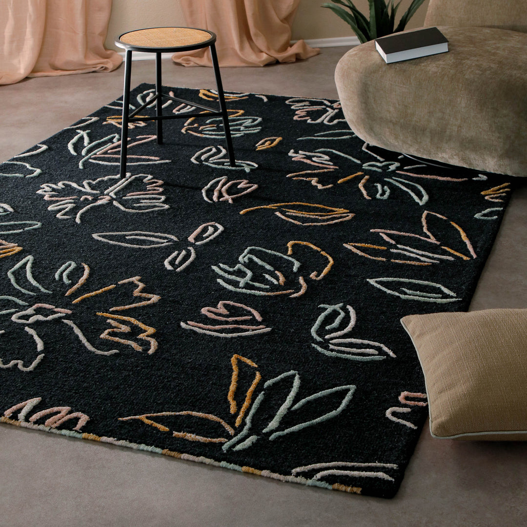 Kurzflorteppich Anthrazit aus Schurwolle "Vee" WECONhome