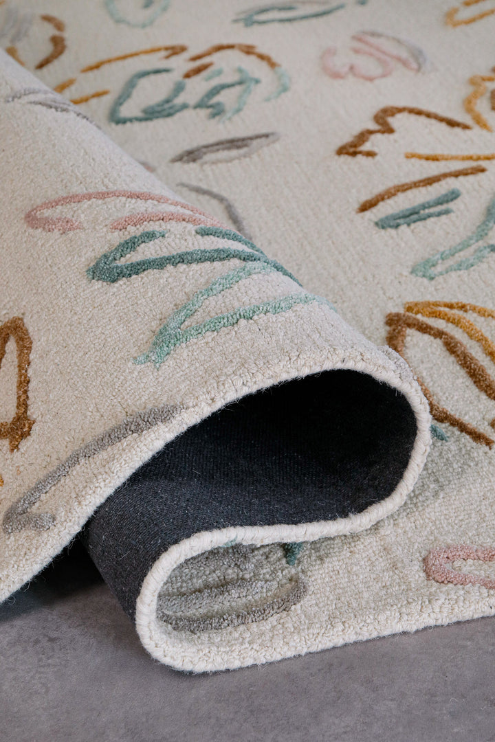 Kurzflorteppich Creme Weiß aus Schurwolle "Vee" WECONhome