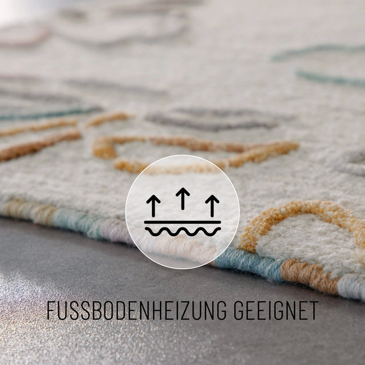 Kurzflorteppich Creme Weiß aus Schurwolle "Vee" WECONhome