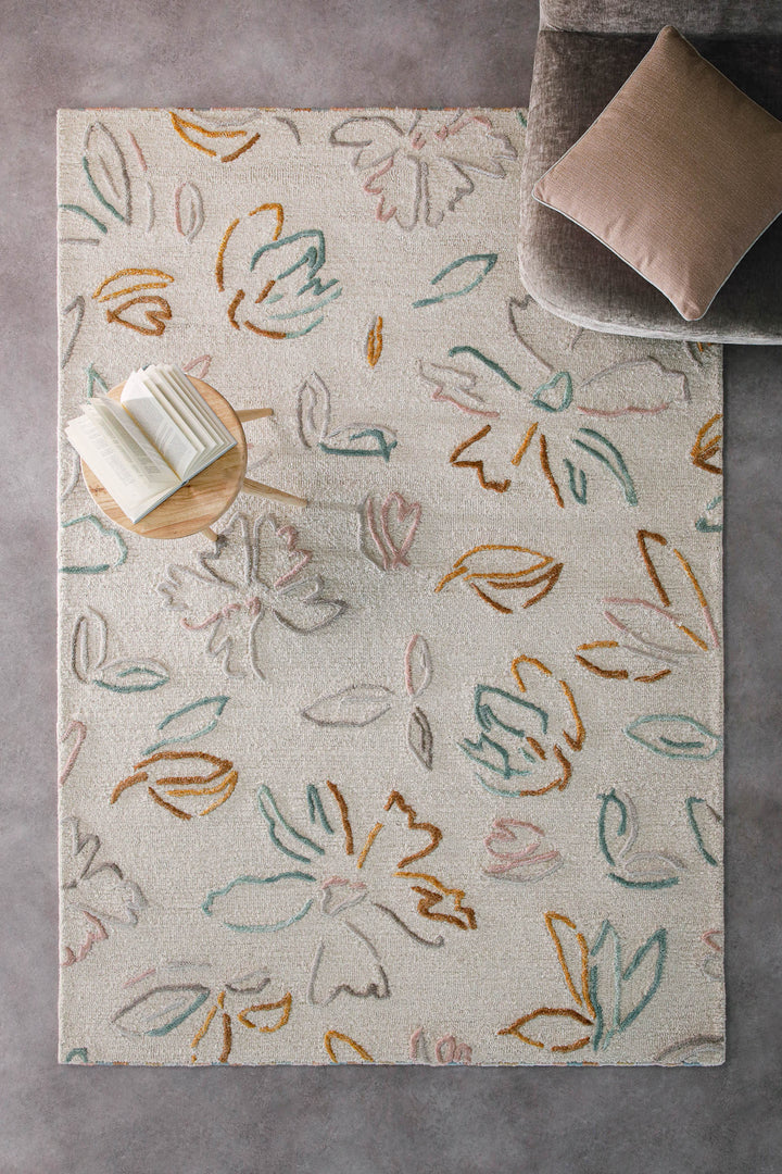 Kurzflorteppich Creme Weiß aus Schurwolle "Vee" WECONhome