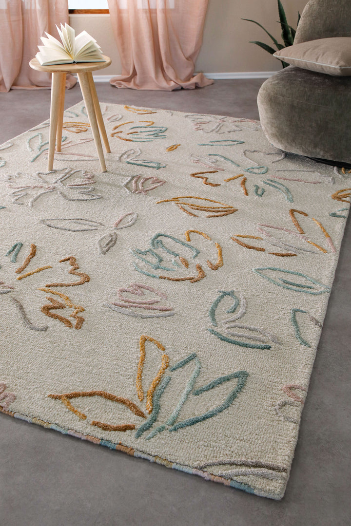 Kurzflorteppich Creme Weiß aus Schurwolle "Vee" WECONhome