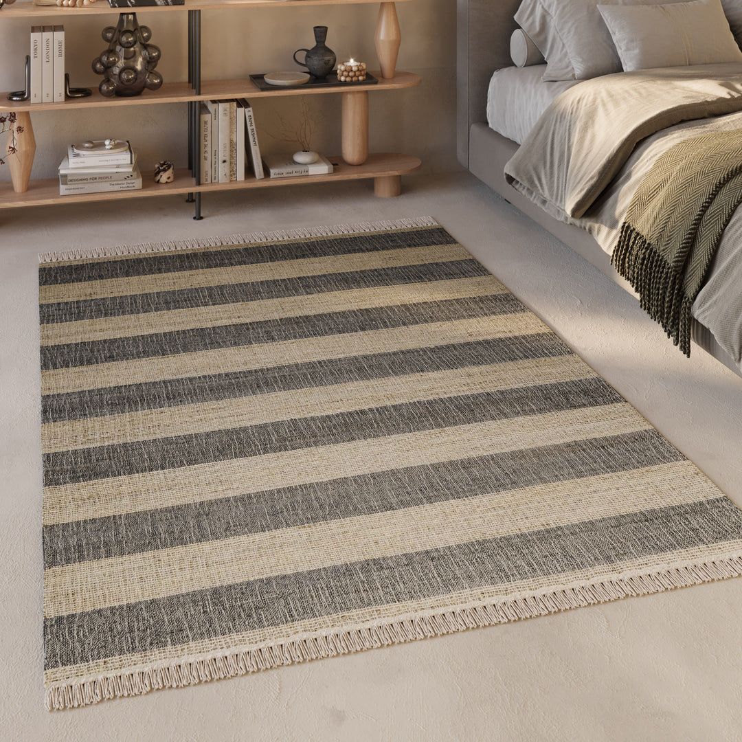 Virgil Teppich sand beige Kurzflor rechteckig