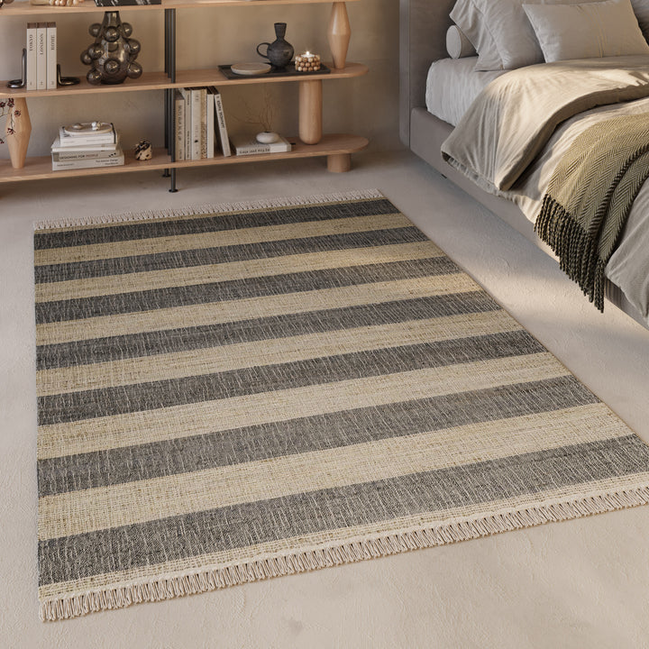 Virgil Teppich sand beige Kurzflor rechteckig