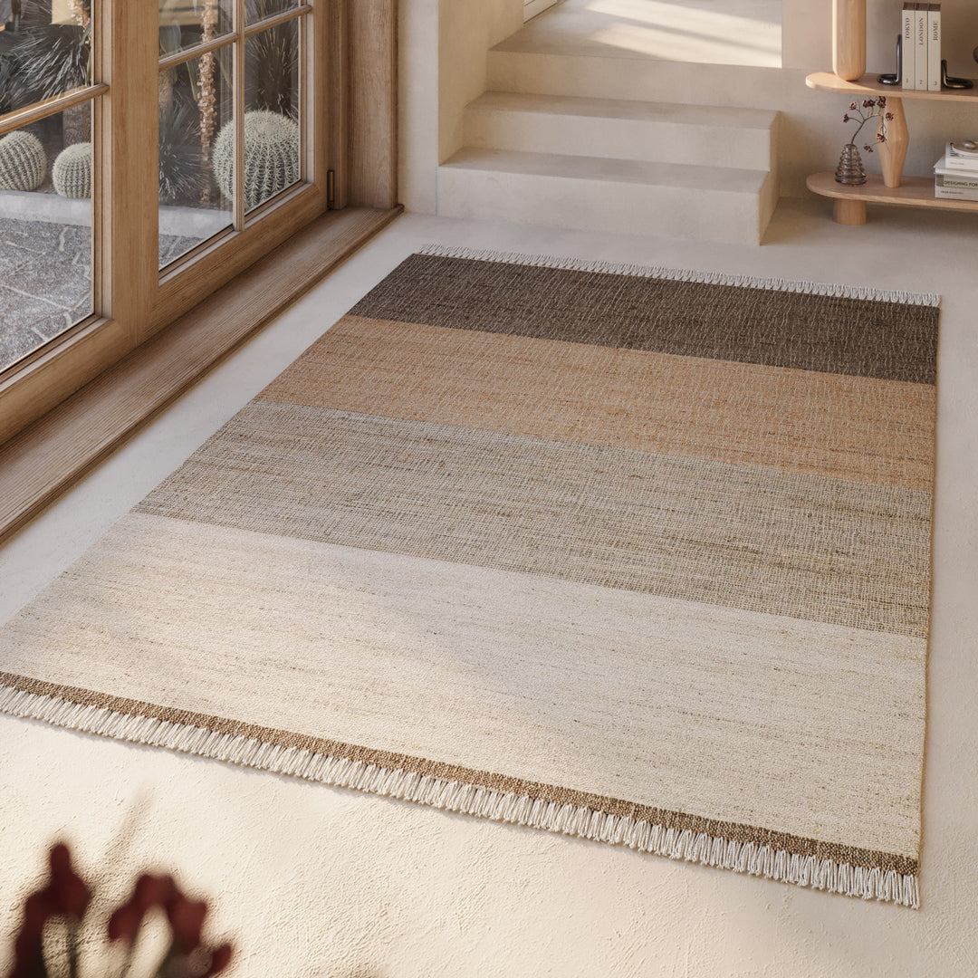 Vito Teppich sand beige Kurzflor rechteckig