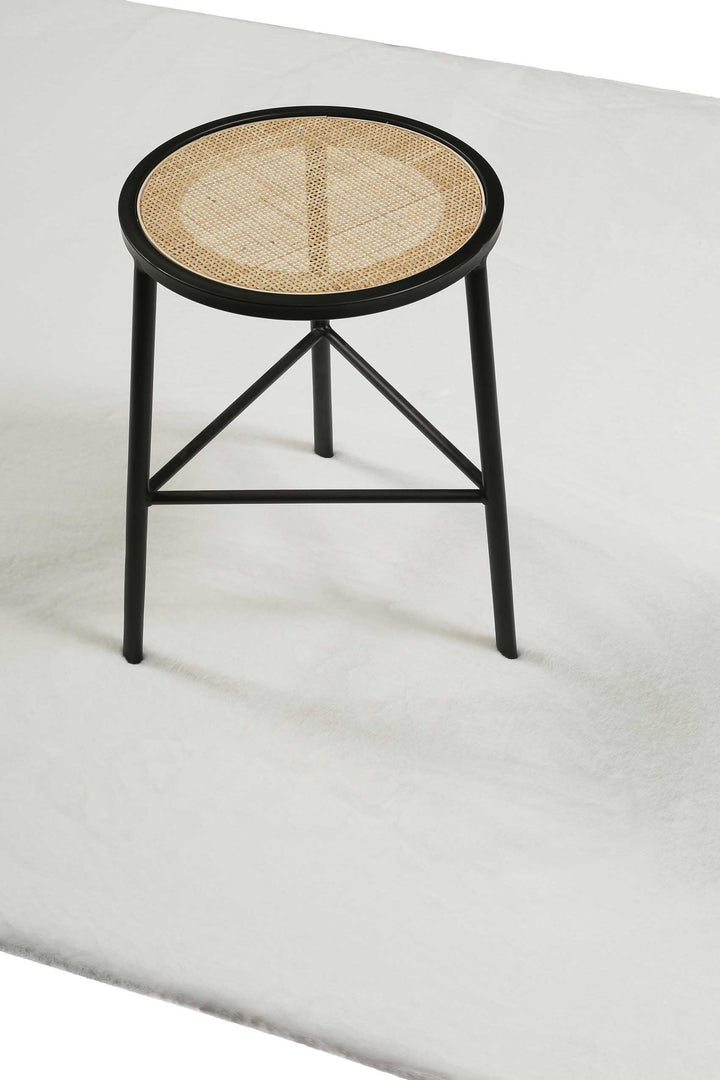 Anna Teppich beige weiß Hochflor rechteckig