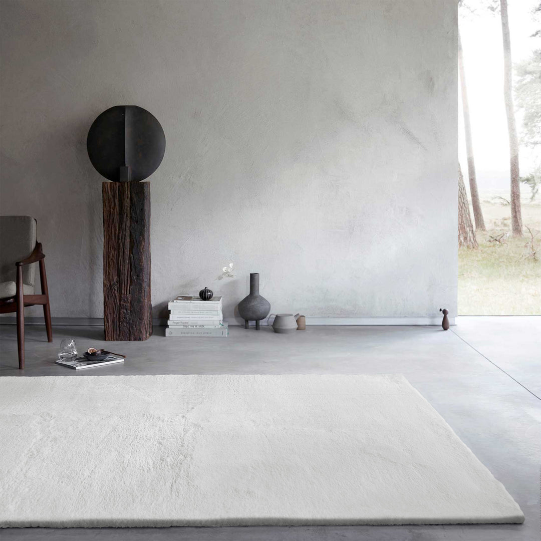 Anna Teppich beige weiß Hochflor rechteckig