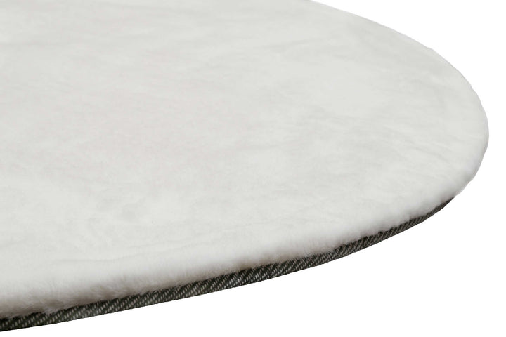 Anna Teppich beige weiß Hochflor rund