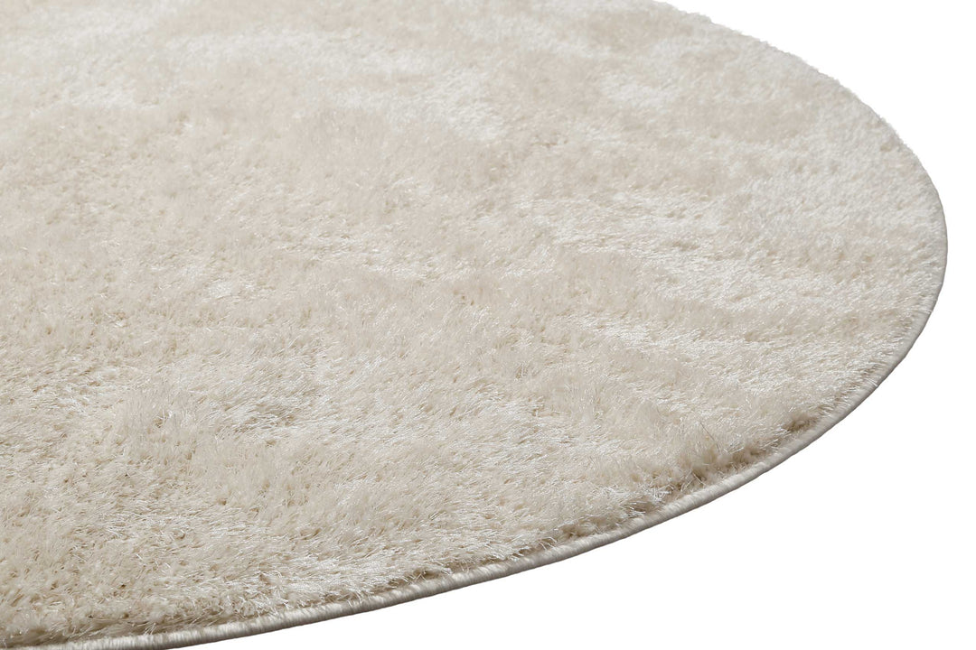 Fanny Teppich creme weiß Hochflor rund