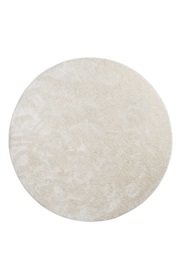 Fanny Teppich creme weiß Hochflor rund
