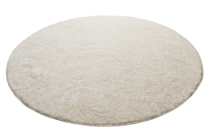 Fanny Teppich creme weiß Hochflor rund
