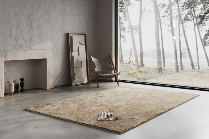 Fanny Teppich sand beige Hochflor rechteckig