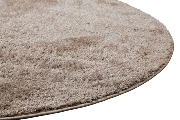 Fanny Teppich sand beige Hochflor rund