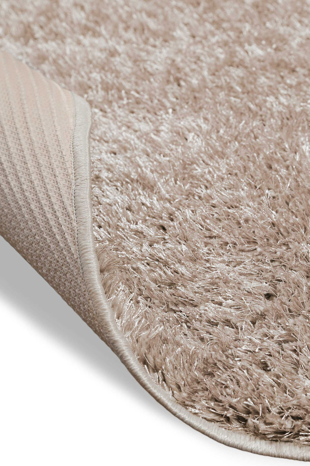 Fanny Teppich sand beige Hochflor rund