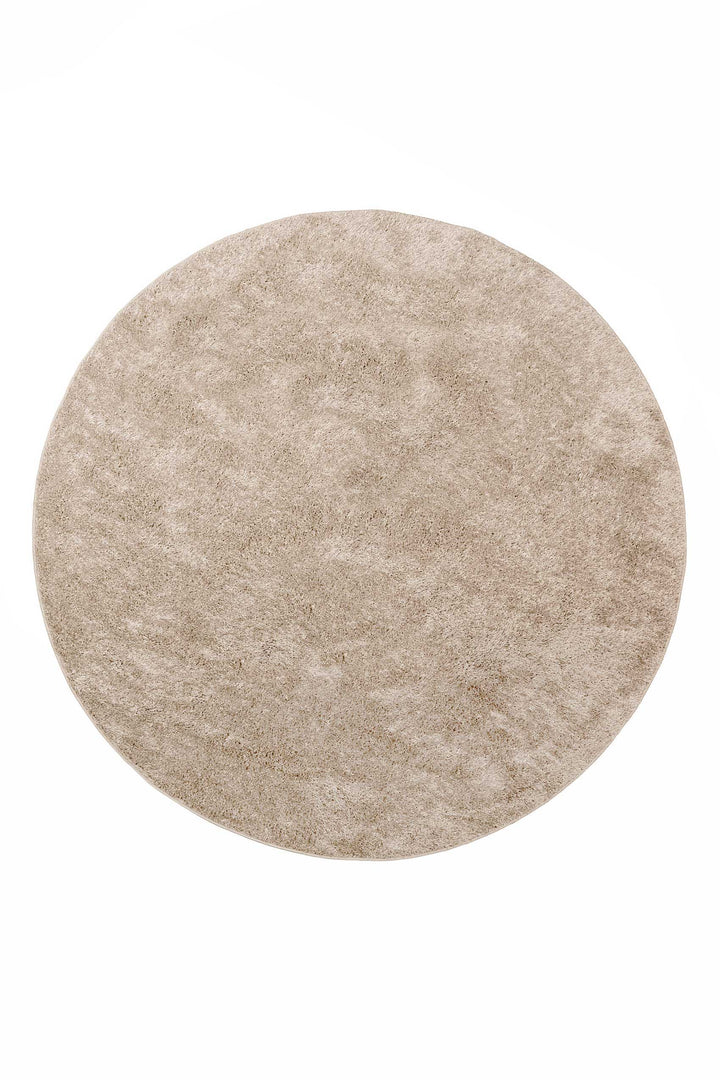 Fanny Teppich sand beige Hochflor rund