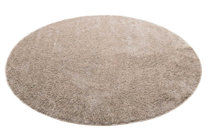 Fanny Teppich sand beige Hochflor rund