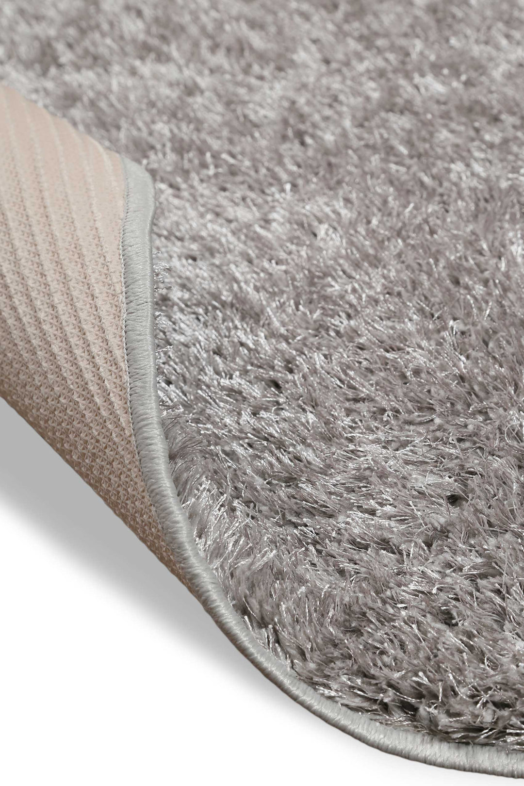 Fanny Teppich hellgrau Hochflor rund